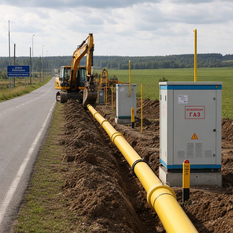 Distribution gas pipelines, Dubki and Alekseevka, Leningrad Region
